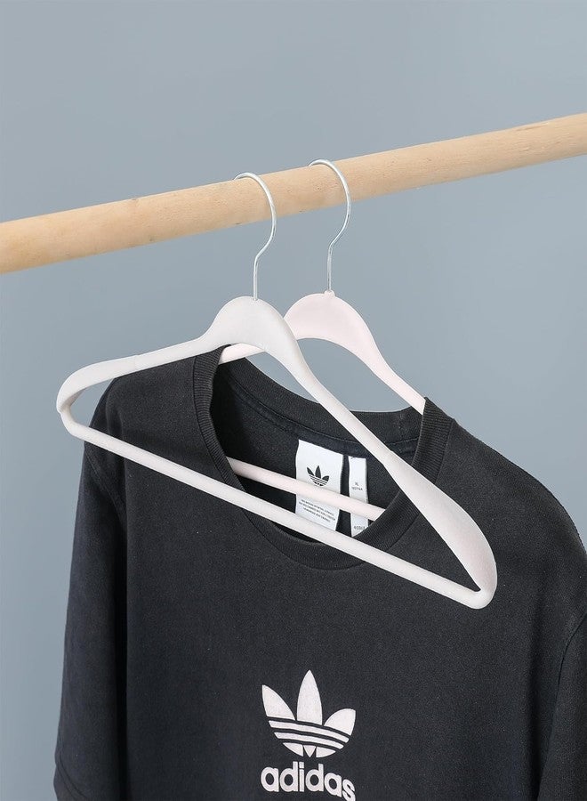Kuber IndustriesVelvet Cloth Hanger Set of 10 with Chromed Plated Steel Hook|GREY| - Image 2
