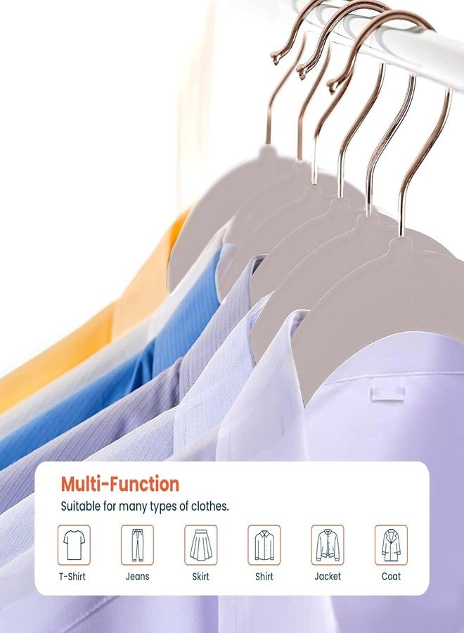 Kuber IndustriesVelvet Cloth Hanger Set of 10 with Chromed Plated Steel Hook|GREY| - Image 5