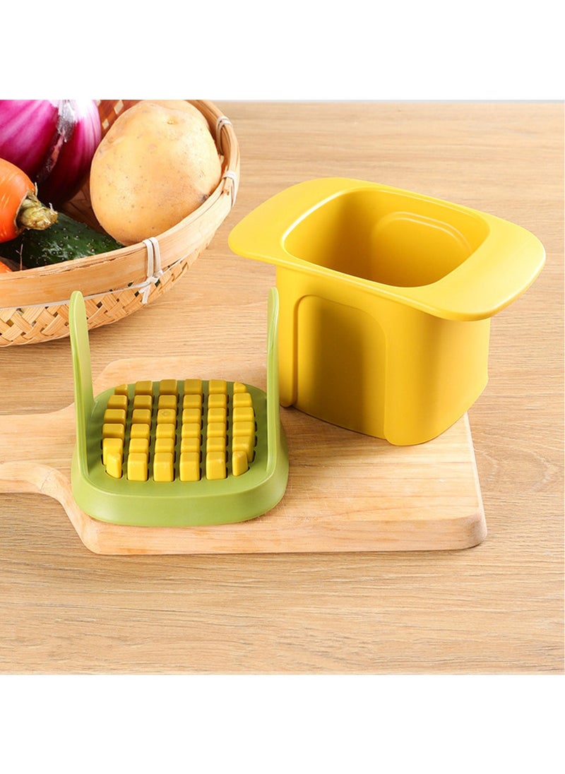 Generic Multifunctional Vegetable Chopper Dicing Vegetable Chopper Dicer With Container Manual Pressure Food Slicer Steel Stainless Cutter Kitchen Tool for Cucumber Carrot Potato Onion Dicing  - Image 5
