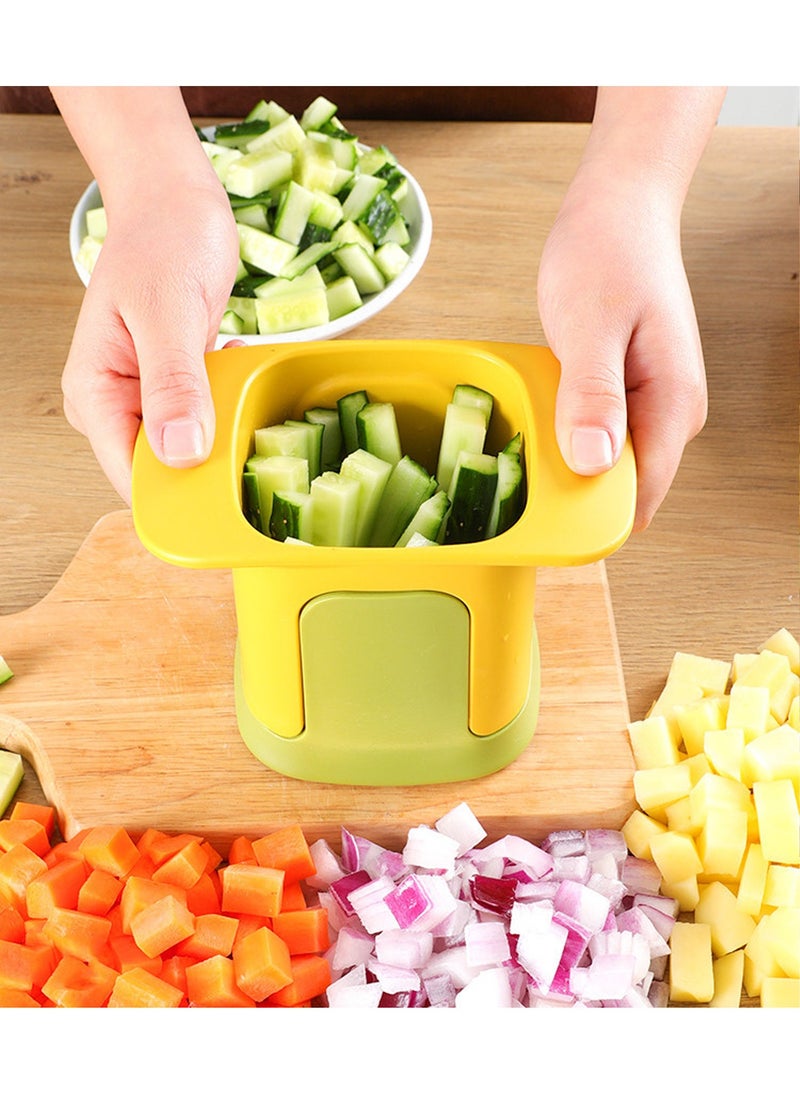 Generic Multifunctional Vegetable Chopper Dicing Vegetable Chopper Dicer With Container Manual Pressure Food Slicer Steel Stainless Cutter Kitchen Tool for Cucumber Carrot Potato Onion Dicing  - Image 4