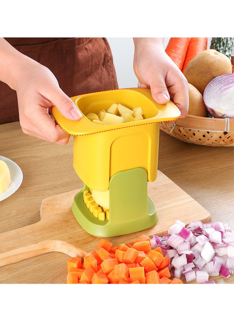 Generic Multifunctional Vegetable Chopper Dicing Vegetable Chopper Dicer With Container Manual Pressure Food Slicer Steel Stainless Cutter Kitchen Tool for Cucumber Carrot Potato Onion Dicing  - Image 1