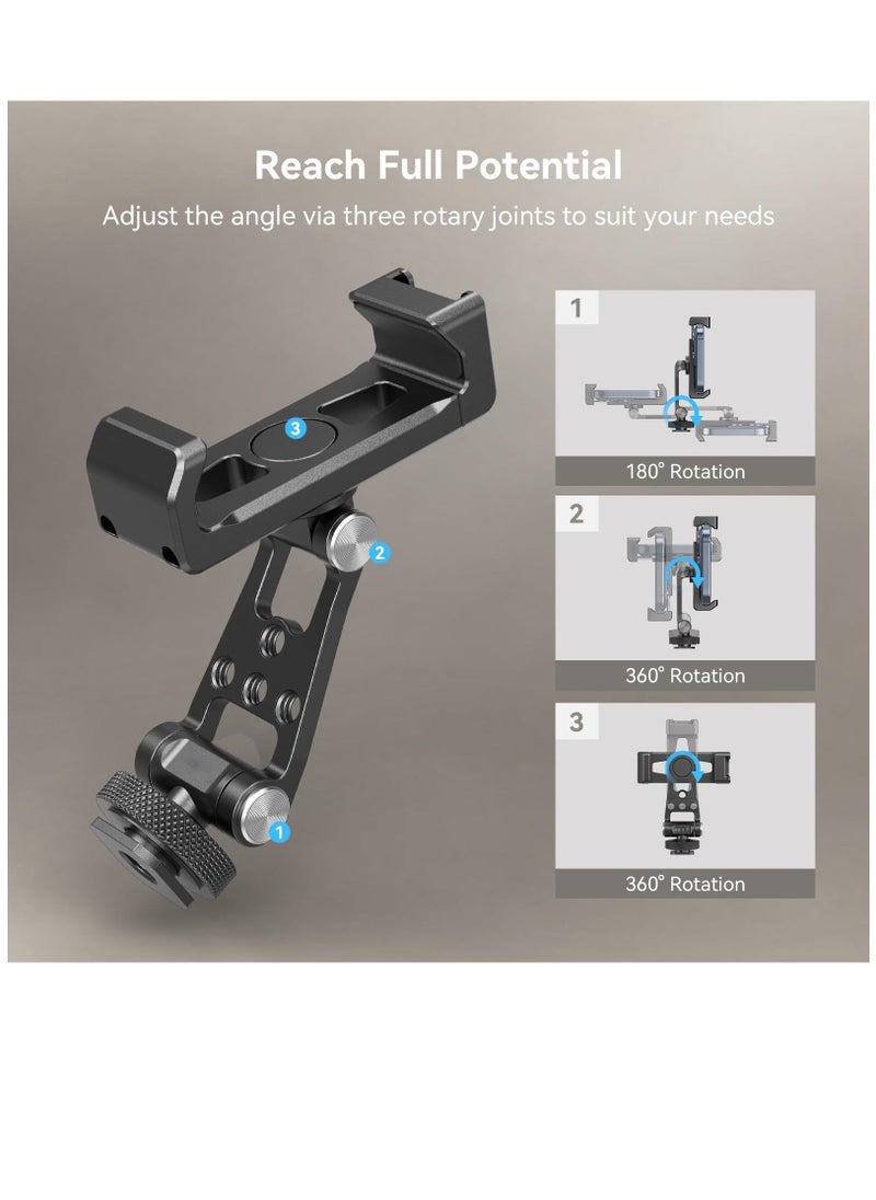 Generic - Phone Support for DJI Stabilizers, Free Adjustment Phone Mount Adapter with 1/4", 20 Threaded Hole and Cold Shoe for DJI RS 3  RS 3 Pro RS 3 Mini RS 2 RS C2  R S R SC, Tripod, 4301 - Image 1