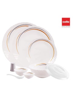 Cello Cello Opalware Dazzle Golden Arc Dinner Set - Pack of 37 Pcs  - Image 4