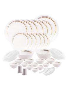 Cello Cello Opalware Dazzle Golden Arc Dinner Set - Pack of 37 Pcs  - Image 1