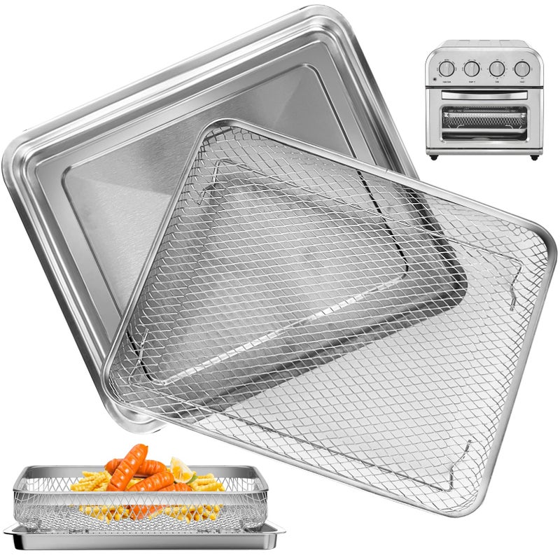 GWY Air Fryer Tray Replacement for Cuisinart TOA-28 AFR-25 Toaster Air Fryer Convection Oven, 11.29 * 9.68'' Non-stick Mesh Air Fryer Steel Basket Wire Rack Accessories Parts, Dishwasher Safe - Image 1