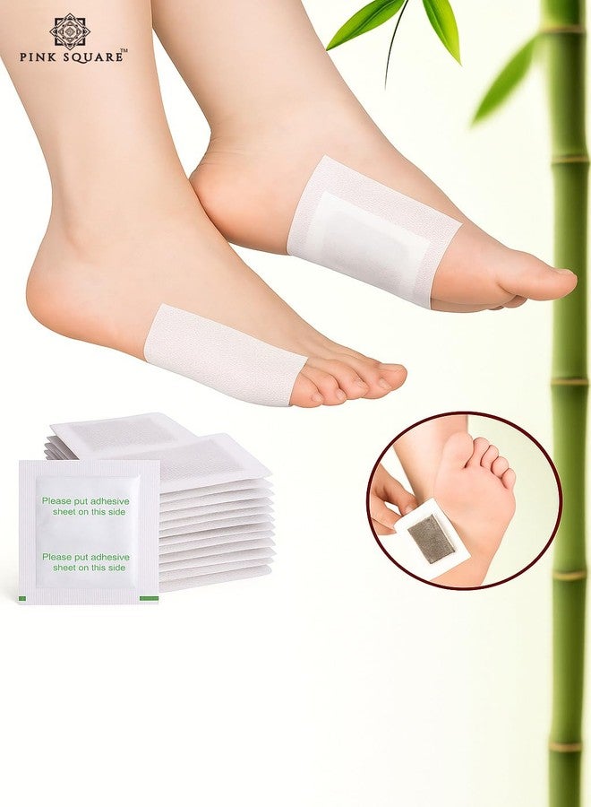 Pink Square Detox Foot Patches for Women and Men | Natural foot Pads for Toxin Removal Foot Patch for Detoxification Improved Sleep and Relaxation | Pack of 2, Each 10 Patches - Image 2