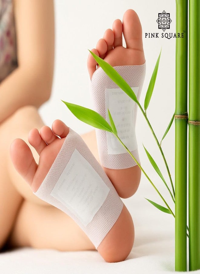 Pink Square Detox Foot Patches for Women and Men | Natural foot Pads for Toxin Removal Foot Patch for Detoxification Improved Sleep and Relaxation | Pack of 2, Each 10 Patches - Image 5