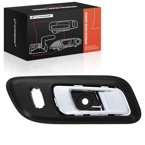 A-Premium Front Right Passenger Side Interior Door Handle Compatible with Ford Taurus/Police Interceptor Sedan 2013-2019, Special Service Police Sedan 2014-2018, Black Bezel with Chrome Lever - Image 1
