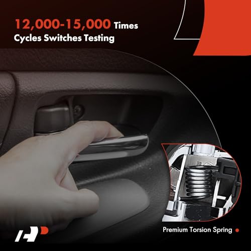 A-Premium Front Right Passenger Side Interior Door Handle Compatible with Ford Taurus/Police Interceptor Sedan 2013-2019, Special Service Police Sedan 2014-2018, Black Bezel with Chrome Lever - Image 5