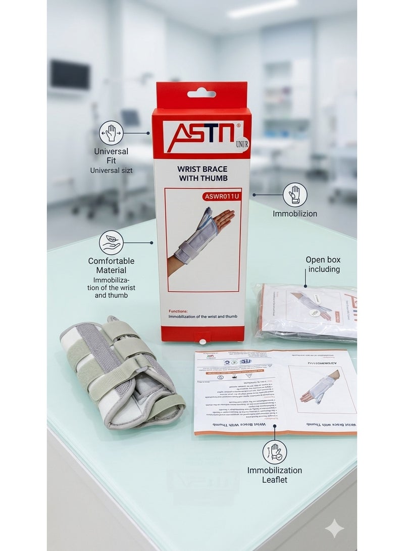 ASTN WRIST BRACE WITH THUMB UNIVERSAL ADJUSTABLE SIZES - Image 1