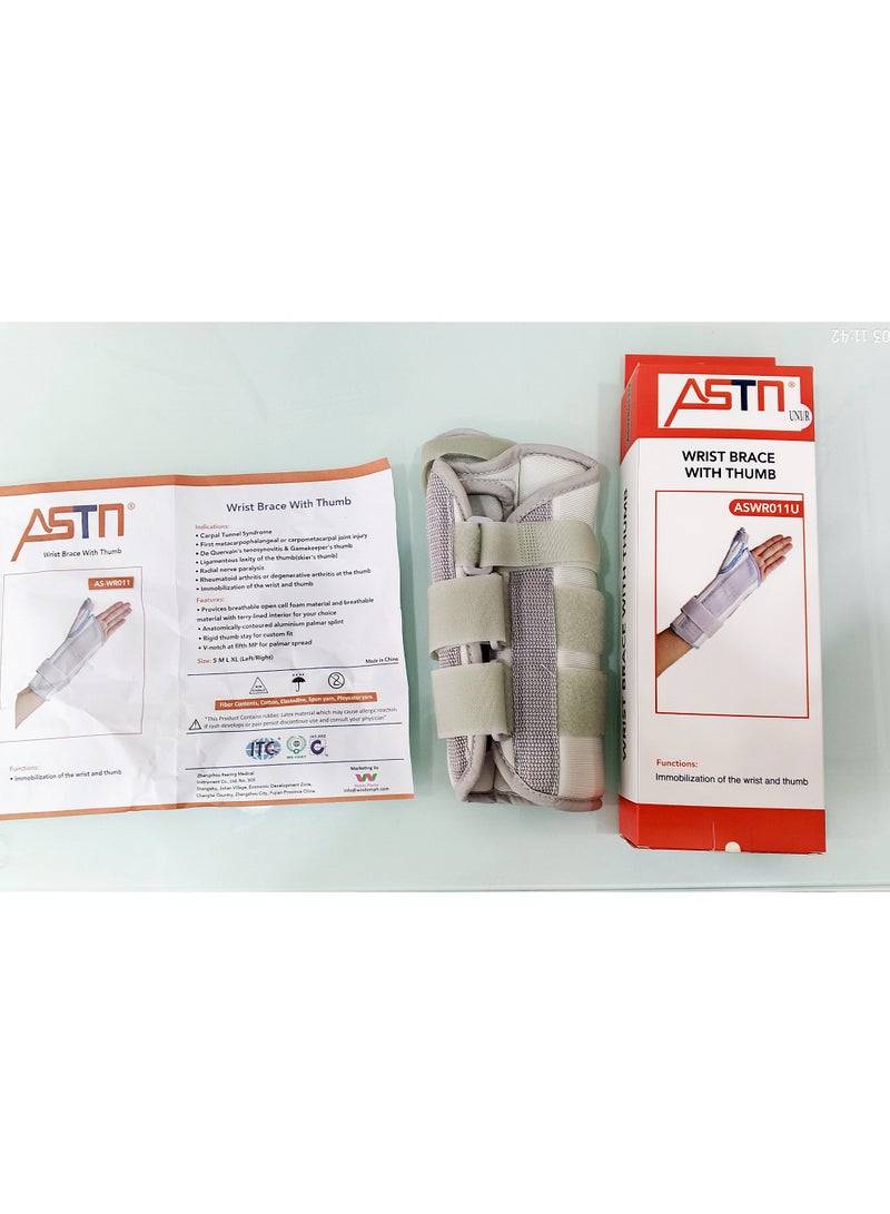 ASTN WRIST BRACE WITH THUMB UNIVERSAL ADJUSTABLE SIZES - Image 4