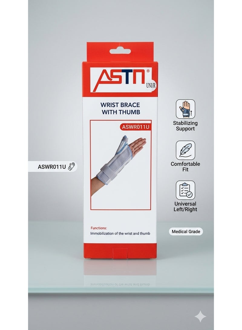 ASTN WRIST BRACE WITH THUMB UNIVERSAL ADJUSTABLE SIZES - Image 3