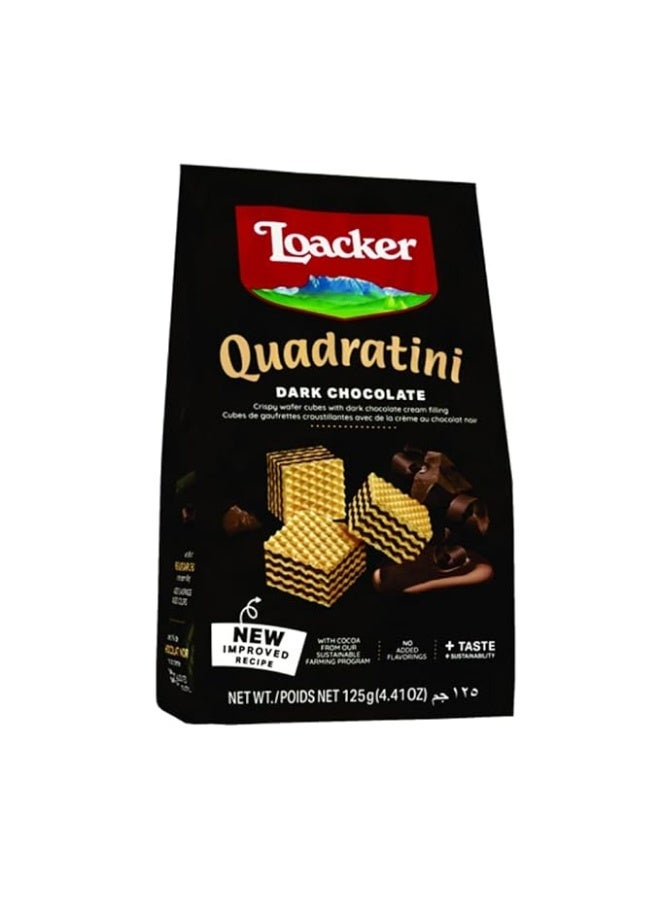 Loacker Quadratini Dark Chocolate Wafer – 12 Packs x 125g - Image 1