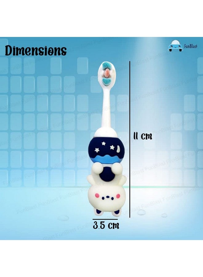 فنبلاست فرشاة أسنان ناعمة بتصميم حيواني من FunBlast للأطفال، فرشاة أسنان ناعمة للغاية من الألياف الدقيقة للأطفال من سن 3 إلى 6 سنوات، فرشاة أسنان يدوية للأطفال، الأولاد والبنات (عبوة من قطعتين على شكل دب، متعدد الألوان) - Image 2