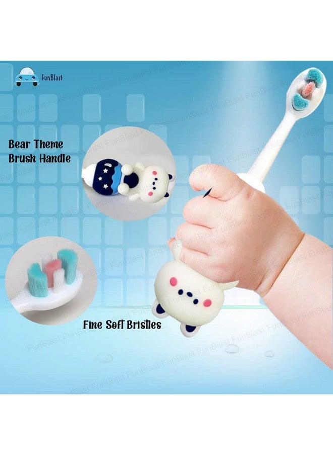 فنبلاست فرشاة أسنان ناعمة بتصميم حيواني من FunBlast للأطفال، فرشاة أسنان ناعمة للغاية من الألياف الدقيقة للأطفال من سن 3 إلى 6 سنوات، فرشاة أسنان يدوية للأطفال، الأولاد والبنات (عبوة من قطعتين على شكل دب، متعدد الألوان) - Image 3