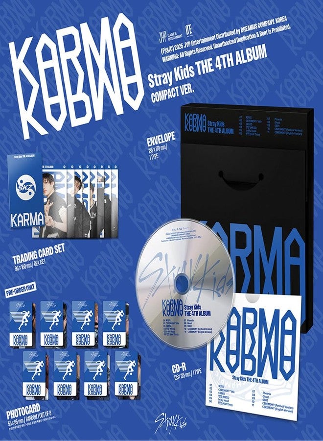STRAYKIDS SKZ : KARMA (Compact Version) 4th Album CD-R+Trading Card Set+Photocard+Envelope - Image 2