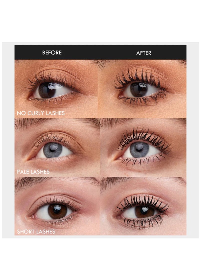 pudaier ماسكارا سر و حجم تطويل رموش أكثر سمكًا وأطول تمديد احترافي مقاوم للماء ماسكارا رموش تدوم طويلاً بدون تكتلات بدون تلطيخ سوداء - Image 5