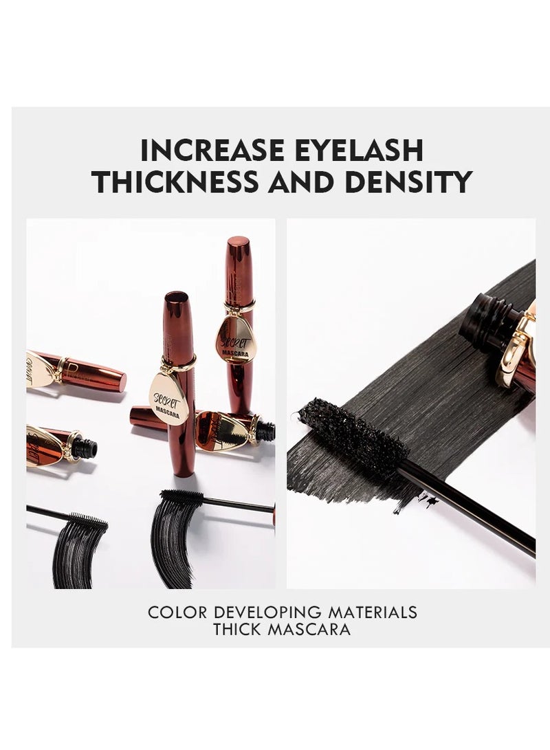 pudaier ماسكارا سر و حجم تطويل رموش أكثر سمكًا وأطول تمديد احترافي مقاوم للماء ماسكارا رموش تدوم طويلاً بدون تكتلات بدون تلطيخ سوداء - Image 4