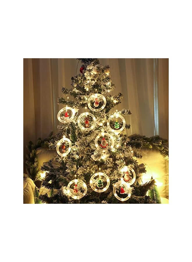 The Bros أضواء عيد الميلاد، 120 ضوء LED بطول 10 أقدام، أضواء زينة عيد الميلاد، مع أضواء فقاعية متلألئة، 10 أضواء دائرية لطيفة، قابلة للتوسيع للاستخدام الداخلي والخارجي، زينة شجرة عيد الميلاد، زينة حديقة - Image 4