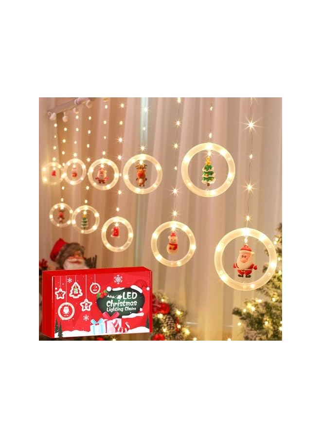 The Bros أضواء عيد الميلاد، 120 ضوء LED بطول 10 أقدام، أضواء زينة عيد الميلاد، مع أضواء فقاعية متلألئة، 10 أضواء دائرية لطيفة، قابلة للتوسيع للاستخدام الداخلي والخارجي، زينة شجرة عيد الميلاد، زينة حديقة - Image 2