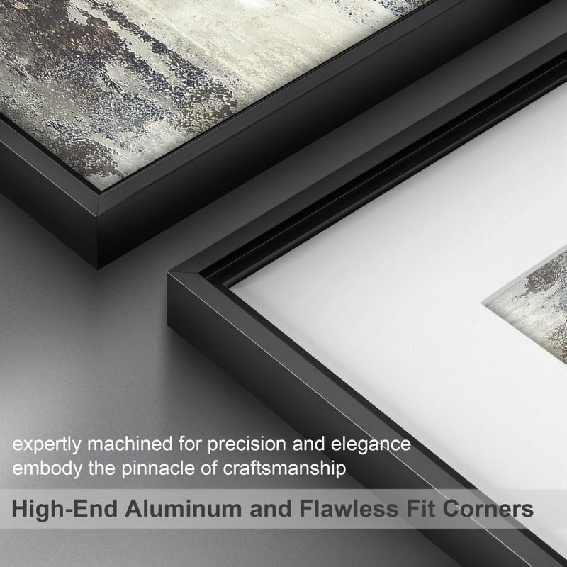 FLYJOE 8x10 إطار الصورة المعدنية 8 × 10 إطارات صور الألومنيوم مع 5 × 7 قابلة للإزالة حصيرة عالية الدقة زجاجية مثالية للجدار أو الجدار الجدار الجدار شمل الأجهزة الأسود 3 حزمة - Image 2