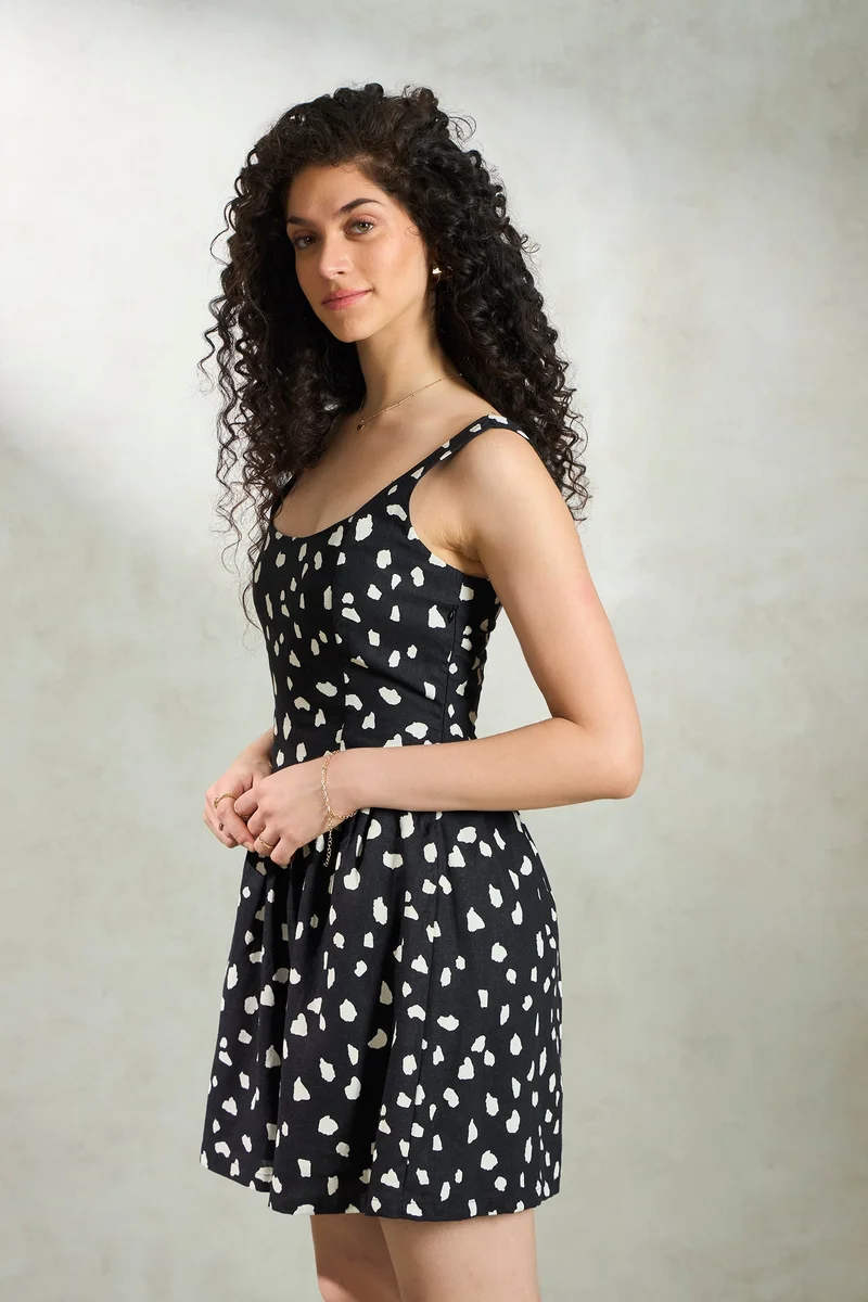 Virgio Linen Fit Daywear & Flare Printed Mini Dresses for Women