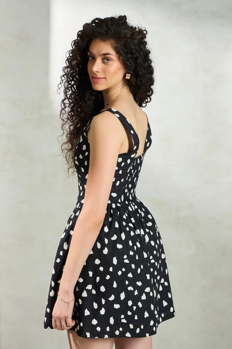 Virgio Linen Fit Daywear & Flare Printed Mini Dresses for Women