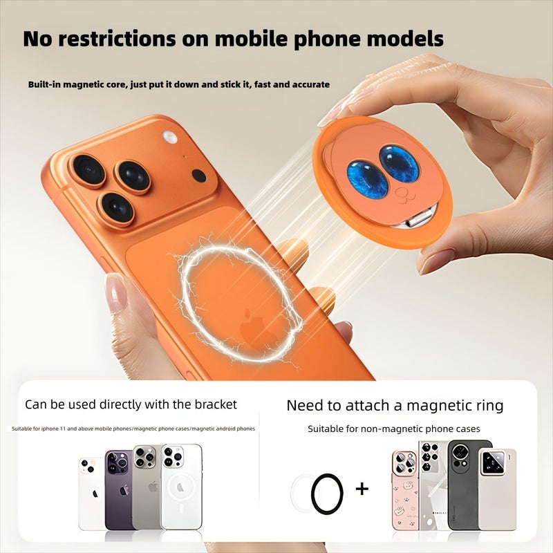 Orange Panda Foldable Magnetic Phone Holder Hands Free Stand Car Desktop - Image 5
