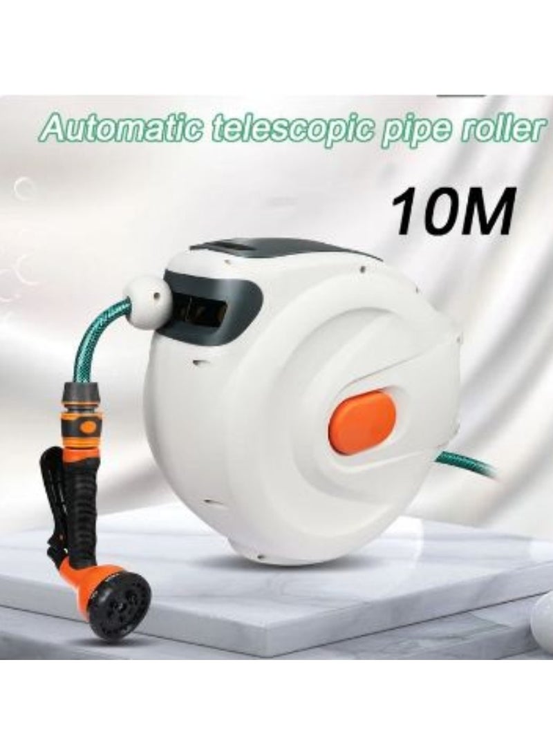 AROAQ Auto Telescopic Pipe Roller Coiler High-pressure Water Gun Garden Tool Car Washing Equipment Hose Reel With 10M Hose - Image 1