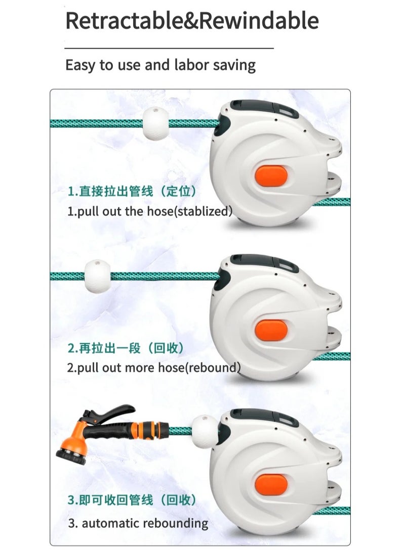 AROAQ Auto Telescopic Pipe Roller Coiler High-pressure Water Gun Garden Tool Car Washing Equipment Hose Reel With 10M Hose - Image 4