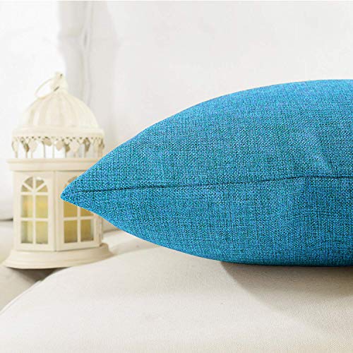 Khooti Jute Cushion Cover | 20x20 | Bondi Blue | Set of 1 | Throw Pillow Cover for Couches, Chairs, Sofas, Beds, Coffee Tables, Living Rooms, Bedrooms, Modern Boho Design - Image 3