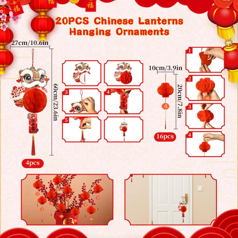 QHZHANG 2026 Horse Year Chinese New Year Decor - Lucky Fu Character Red Chinese Knot & Couplets | Home Party Spring Festival Blessing Ornaments-æ–°å¹´è£…é¥° - Image 3