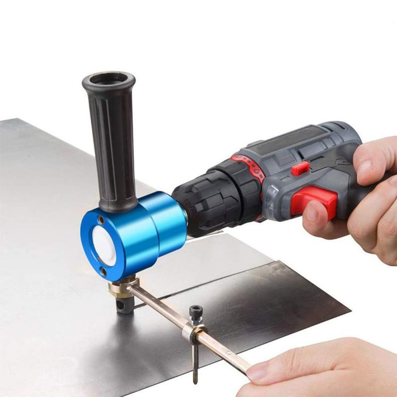 Dicfeos Double Head Metal Sheet Nibbler Cutter with Circle Cutting Accessories, Drill Attachment with Wrench and Parts, Maximum 14 Gauge Steel - Image 4