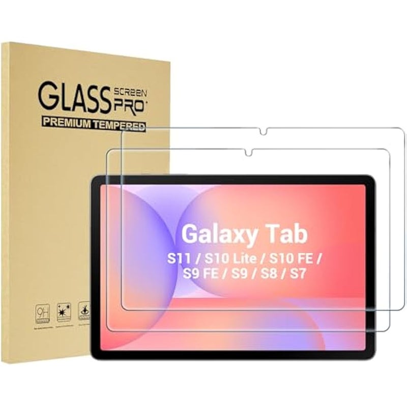 2 Pack Screen Protector for Tablet Galaxy Tab S11/ Tab S10 Lite/Tab S10 FE 2025/Tab S9 FE 10.9/ Tab S9 2023/ Tab S8 2022/ Tab S7 2020 11, Hardness Tempered Glass Screen Film Guard - Image 1
