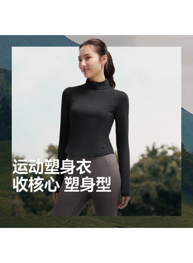 Beneunder New Quick-Dry Sports Shapewear, Half-Zip High-Elasticity Quick-Dry Top, Slim-Fit Long-Sleeved Shirt - Image 2