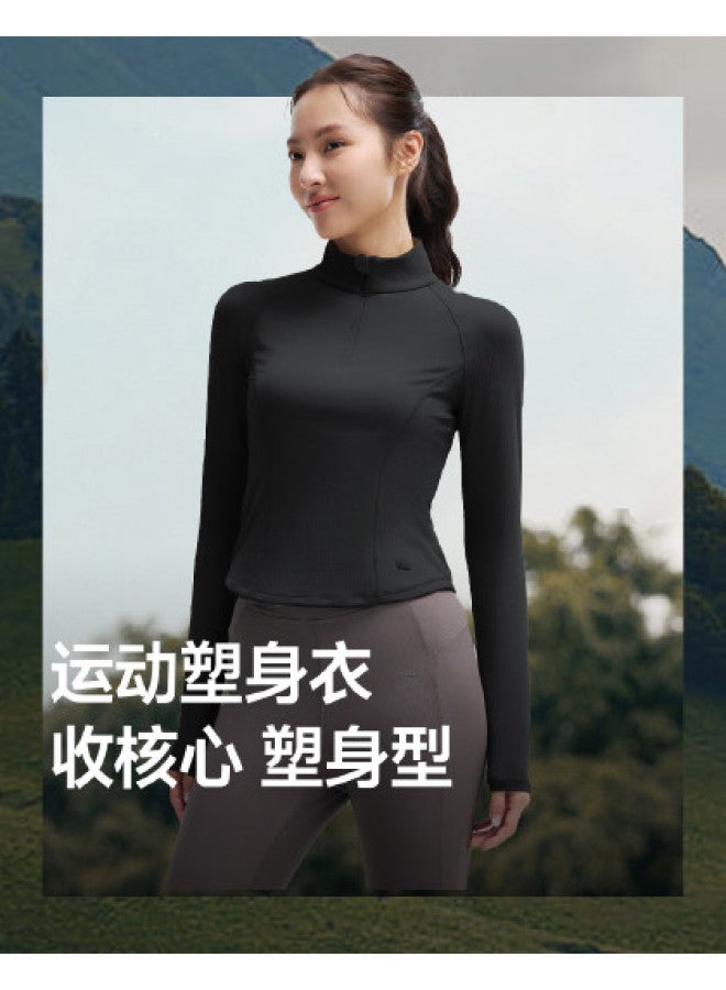 Beneunder New Quick-Dry Sports Shapewear, Half-Zip High-Elasticity Quick-Dry Top, Slim-Fit Long-Sleeved Shirt - Image 1