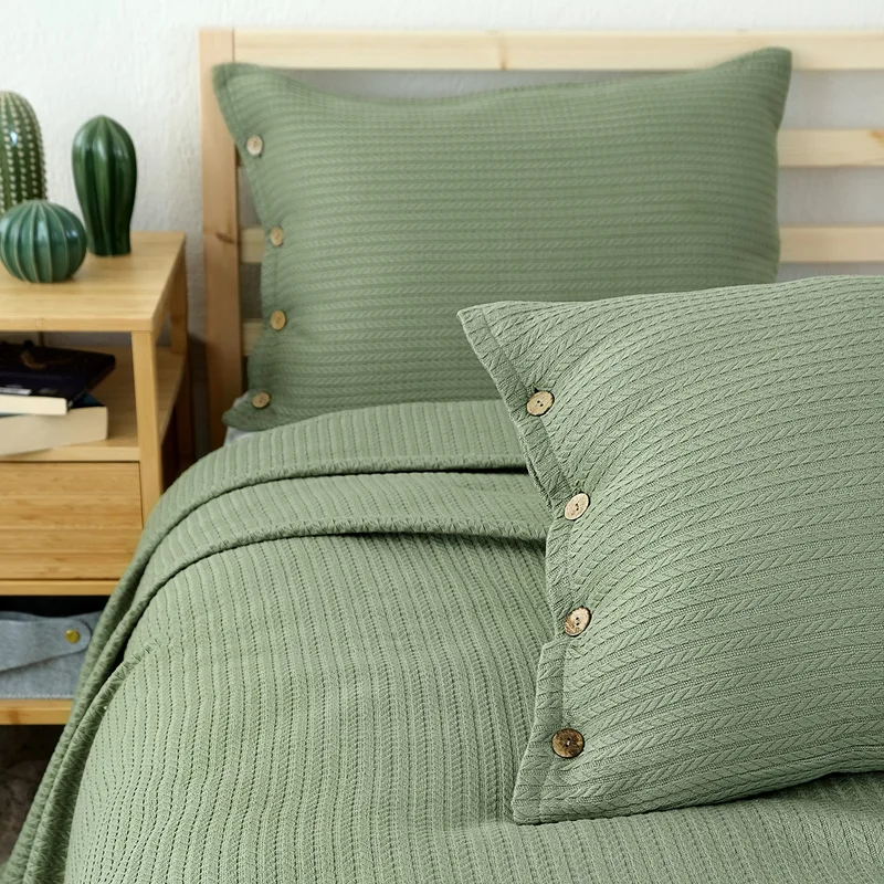 Meyn Collection Multi-Purpose Gift Dowry Double Pique Bed Cover and Pillow Case