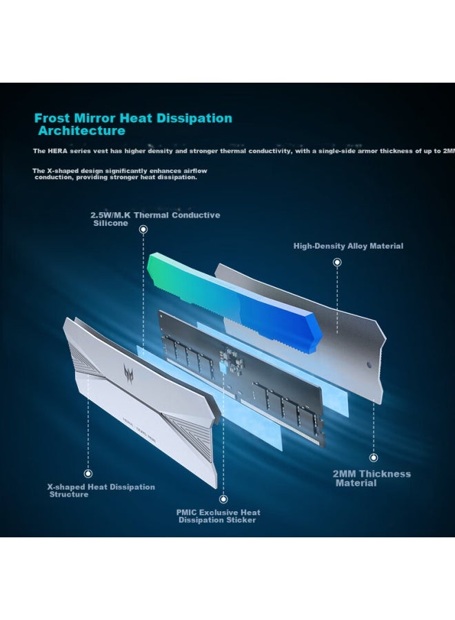 Predator Acer Predator 96gb Kit Ddr5 6000mhz Desktop Memory Module Hera Shadow Series Rgb Light Bar Phantom Black Ai Computer Accessory - Image 3