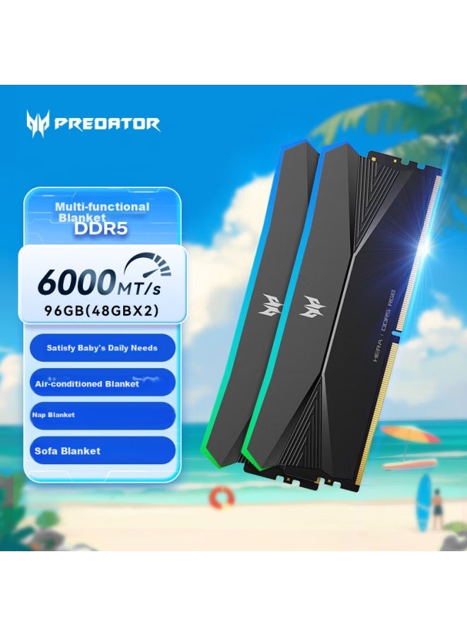Predator Acer Predator 96gb Kit Ddr5 6000mhz Desktop Memory Module Hera Shadow Series Rgb Light Bar Phantom Black Ai Computer Accessory - Image 1