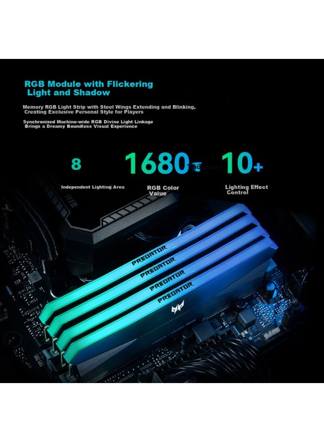 Predator Acer Predator 96gb Kit Ddr5 6000mhz Desktop Memory Module Hera Shadow Series Rgb Light Bar Phantom Black Ai Computer Accessory - Image 4