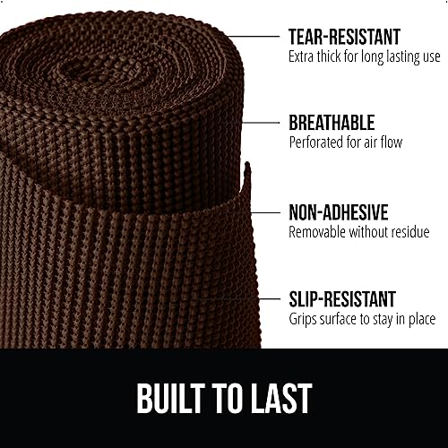 GORILLA GRIP powerGRIP Drawer Shelf and Cabinet Liner, Thick Strong Hold, Non-Adhesive Liners Protect Kitchen Cabinets and Cupboard, Bathroom Drawers, Easy Install, Breathable Mat, 12" x20', Chocolate - Image 2