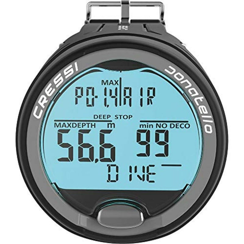Professional diving wrist computer for scuba and freediving, stainless steel case, black dial, depth gauge and dive time tracking - Image 2