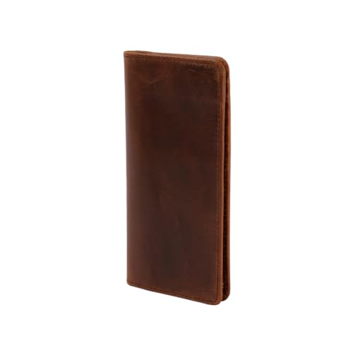 Jajmo Legacy Full Grain Leather Checkbook Cover, Long Bifold Wallet for Men - 11 Compartments - Image 1