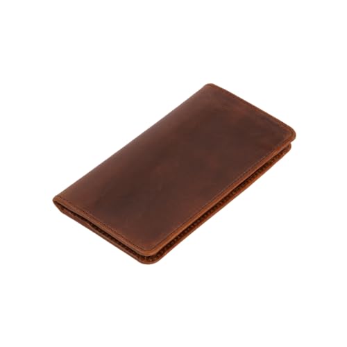Jajmo Legacy Full Grain Leather Checkbook Cover, Long Bifold Wallet for Men - 11 Compartments - Image 2