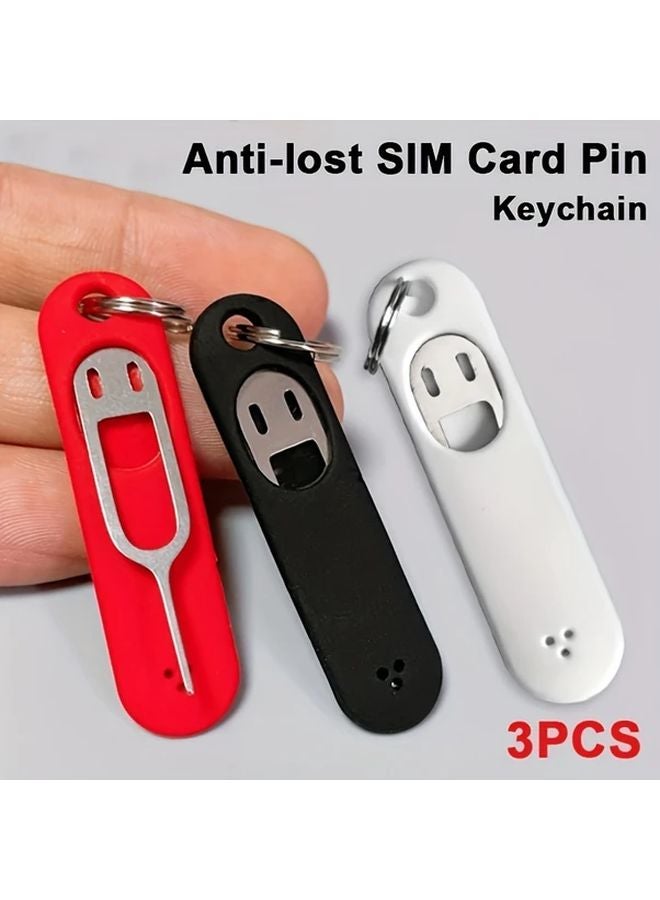 3pcs Black Silicone SIM Card Ejection Tool Universal Portable Anti Loss Needle - Image 2