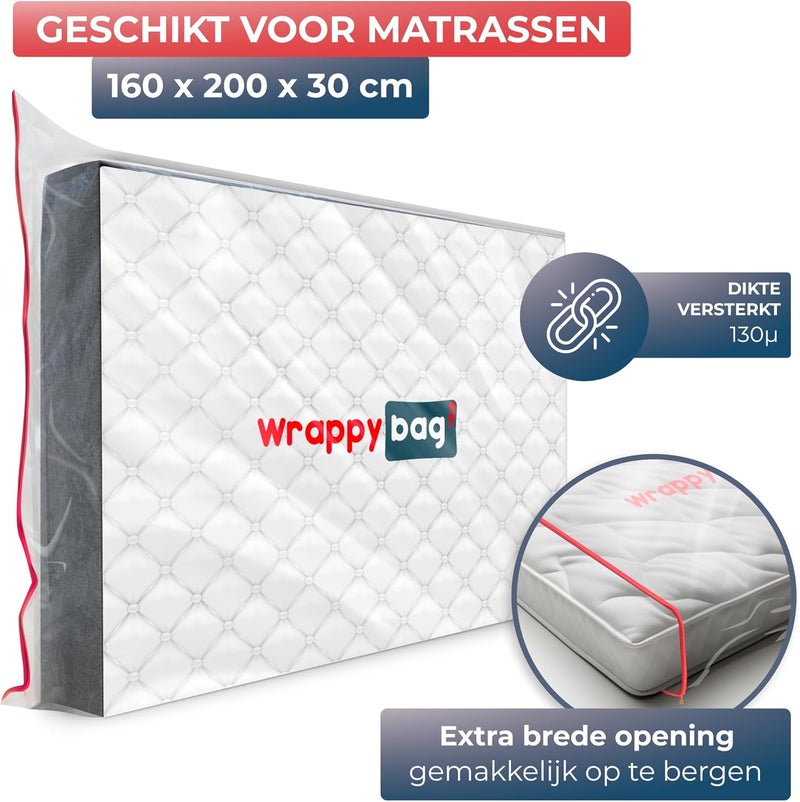 Wrappybag حقيبة حماية للحاف من البلاستيك من ماركة - مقاسات: 160 × 200 سم (للأسرّة الكبيرة) - حقيبة تخزين متينة - مناسبة للنقل والتخزين أثناء الانتقال إلى منزل جديد - Image 2