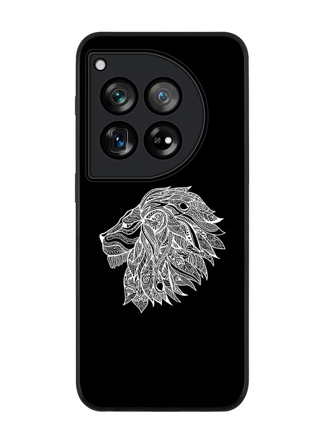 Stylizedd Rugged Black edge case for OnePlus 12R / OnePlus Ace 3 5G, Slim fit Soft Case Flexible Rubber Edges Anti Drop TPU Gel Thin Cover -  Lion Abstract - Image 1