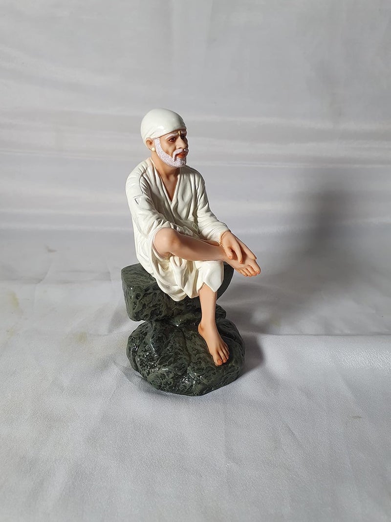 Hemant art Shirdi Lord Sai Baba Statue IdolMurti Marble Pure Resin Shirdi Lord Sai Baba Statue 65 White - Image 4