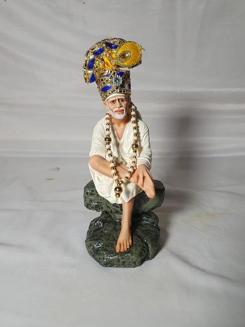 Hemant art Shirdi Lord Sai Baba Statue IdolMurti Marble Pure Resin Shirdi Lord Sai Baba Statue 65 White - Image 3