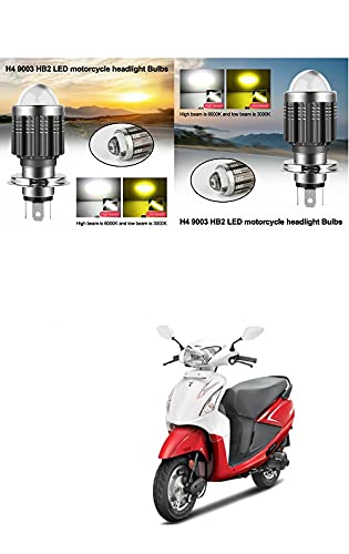 PRIKNIK Led Headlight Bulb with Lens 28W Two Color White/Yellow Light H4 Lamp Compatible With H-ero Pleasure - Image 4